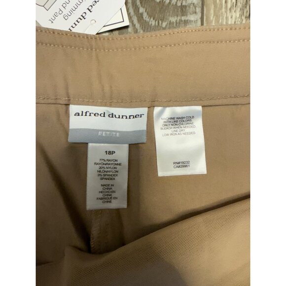 Alfred Dunner Womens Allure Slimming Waistband Pants Tan Size 18P Modern Fit - Picture 3 of 7